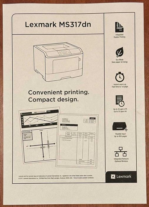 Drukarka laserowa Lexmark MS-317dn w idealnym stanie!