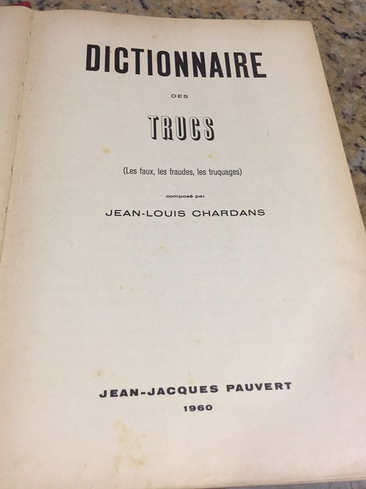 Dicionário Magia Francês 1960