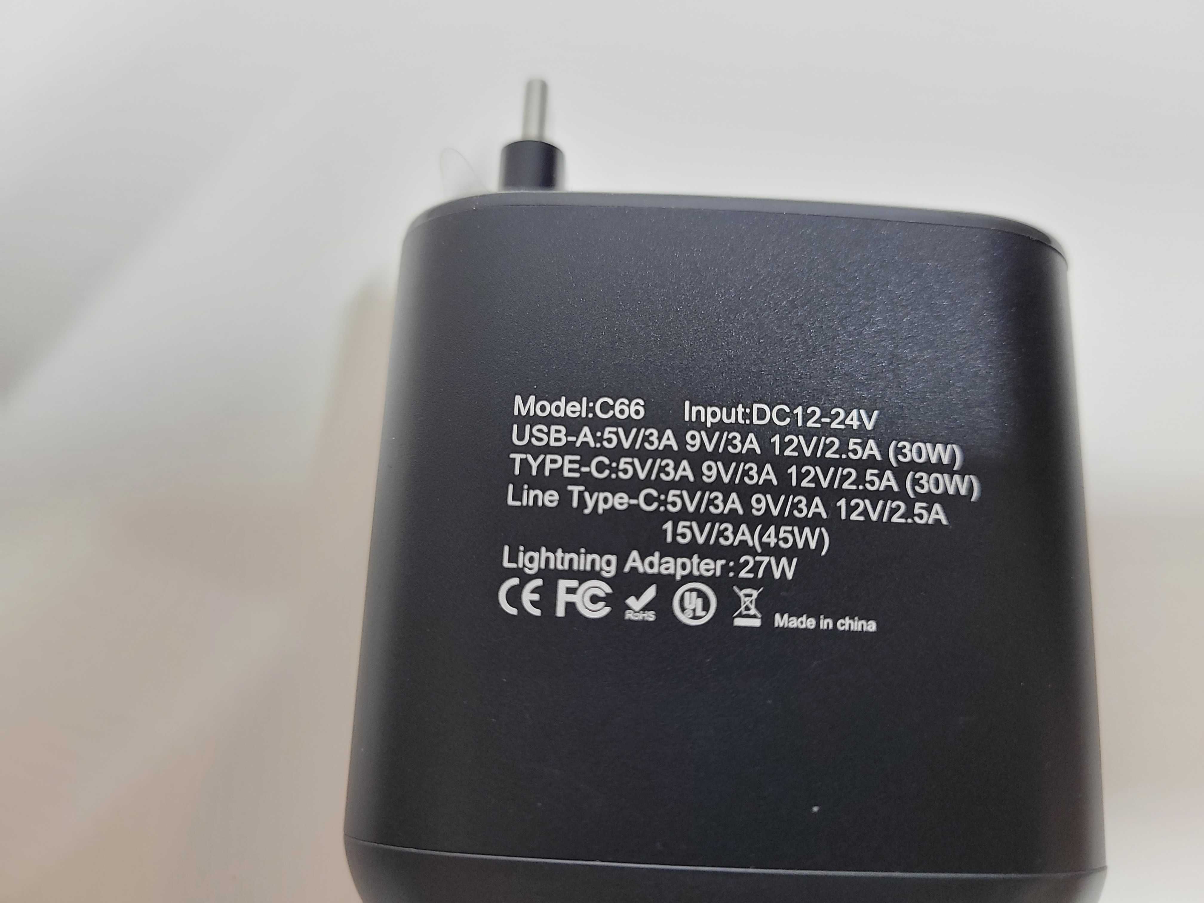 Ładowarka samochodowa USB C, IPhone Szybka Quick Charge 105W