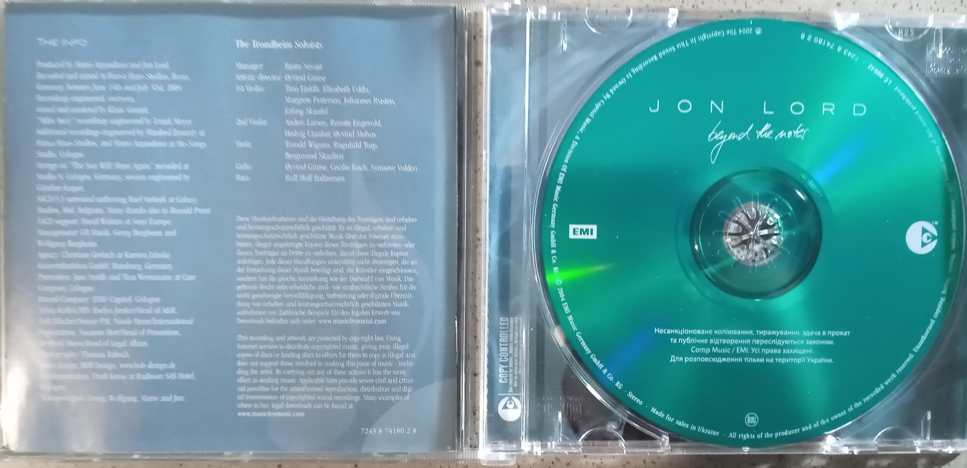 CD Jon Lord - Beyond the notes. 2004