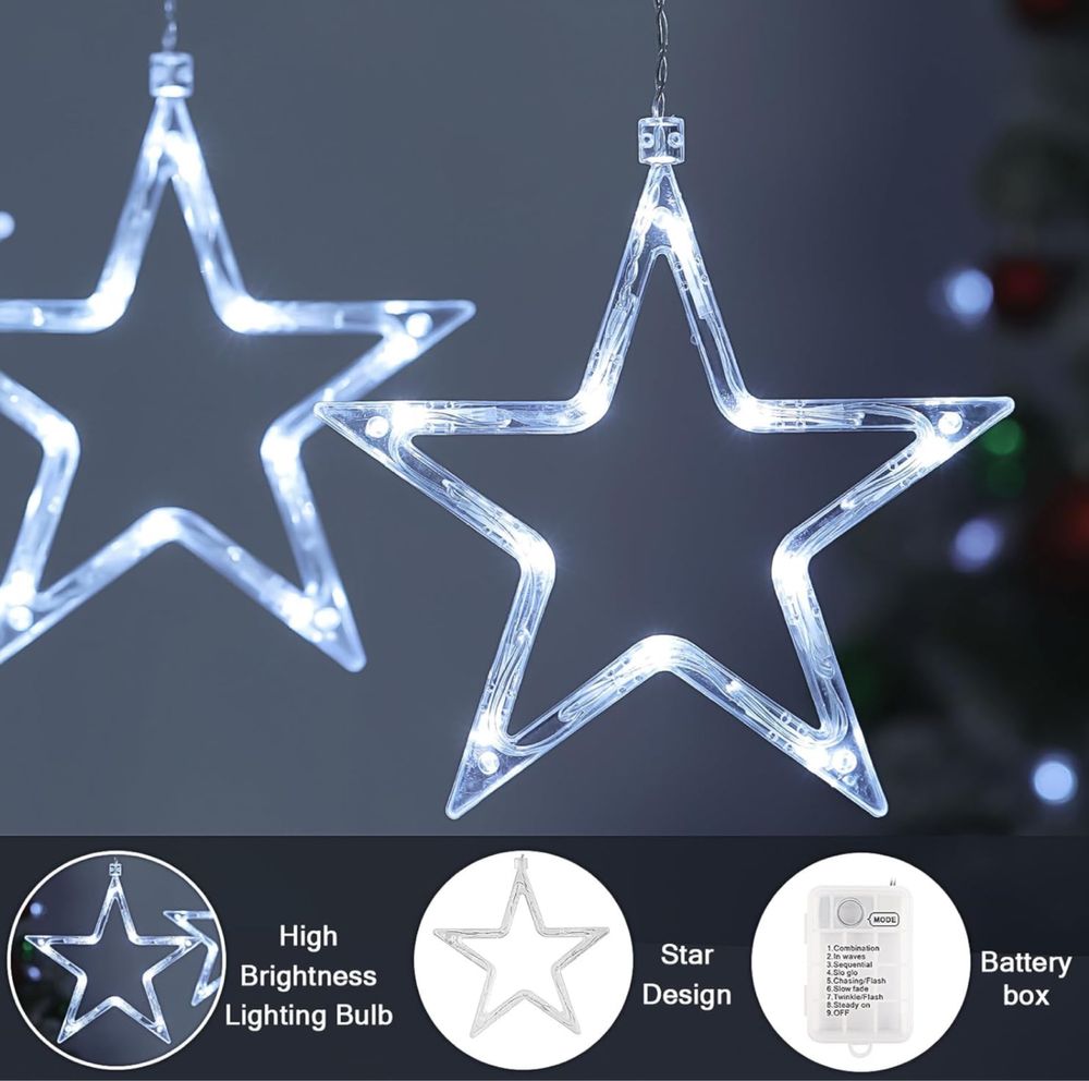 BLOOMWIN Dekoracje świąteczne 2m 138 LED, zasilanie bateryjne