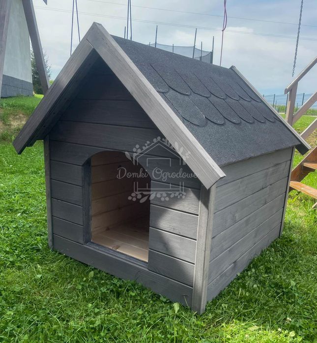 Buda dla psa Rozmiar "XXL" - Grafit - Dach dwuspadowy ID838