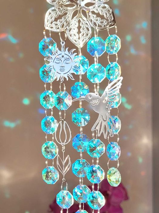 3 SZTUKI ŁAPACZ SNÓW Zawieszka na Okno Koliber Słońce Tulipan Kolorowa