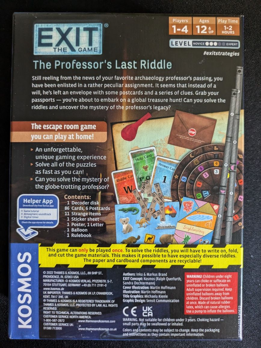Exit - Escape Room - The Professor's Riddle