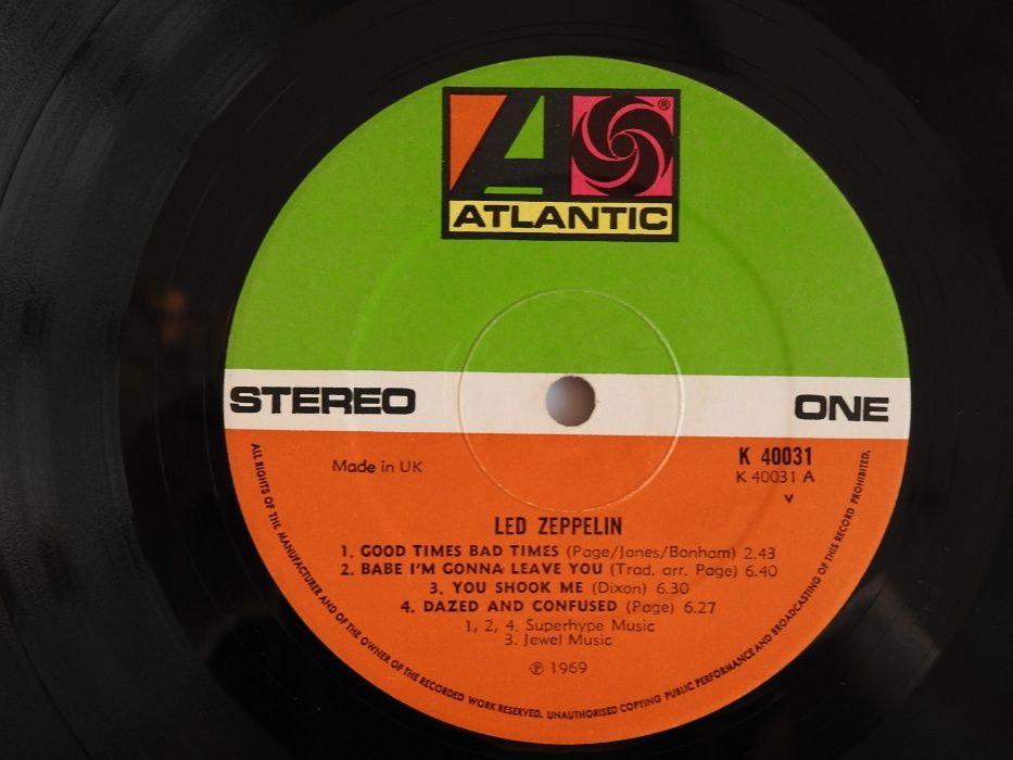 LED ZEPPELIN I LP UK 1969 Британская оригинальная пластинка K40031