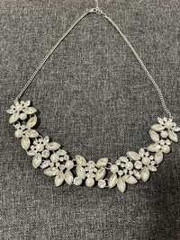 Bridal silver Rhinestone,freshwater pearl,and crystal wedding Necklace
