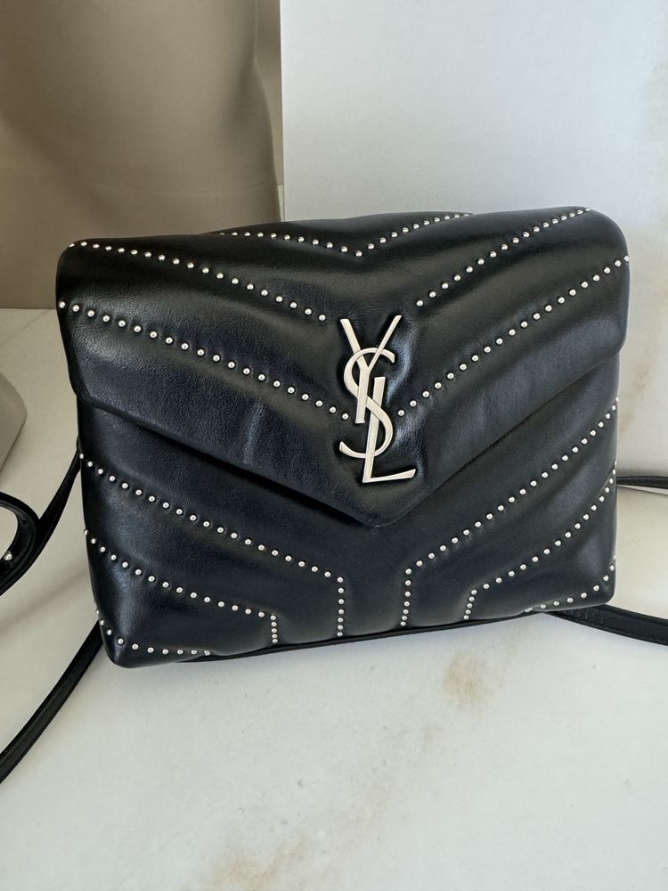 Oryginalna Pouch Bag Mono czarna torebka skórzana srebrne Logo + pasek