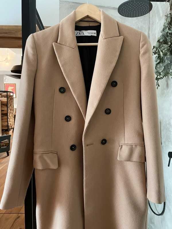 Płaszcz Zara camel beżowy dyplomatka rozm L