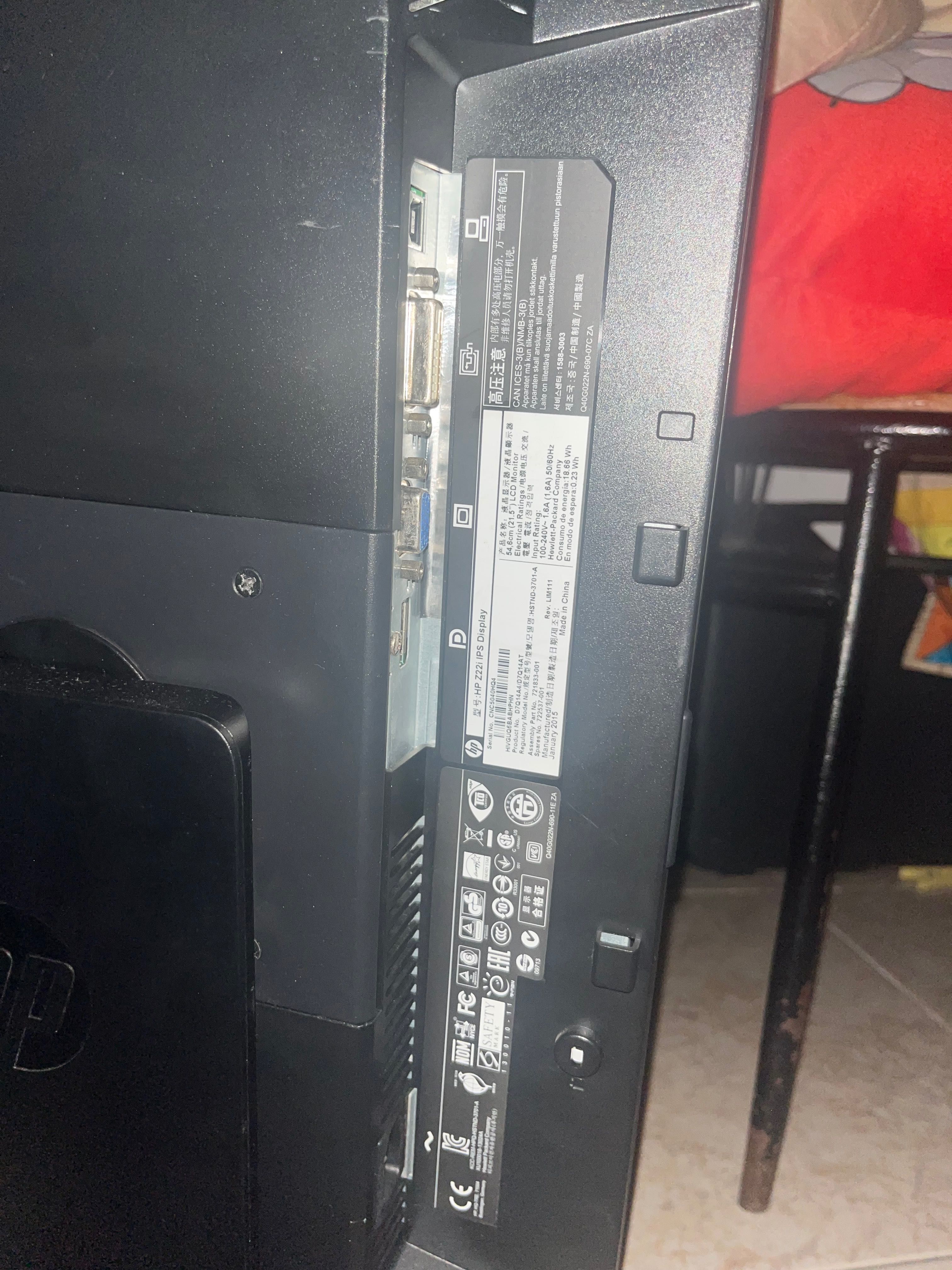 Monitor 21,5 Hp Z22I Led Full Hd VGA/DVI-D D7Q14A4