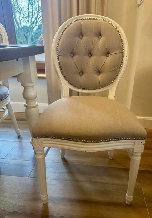 Stylowe krzesła medalion do jadalni – 6 szt