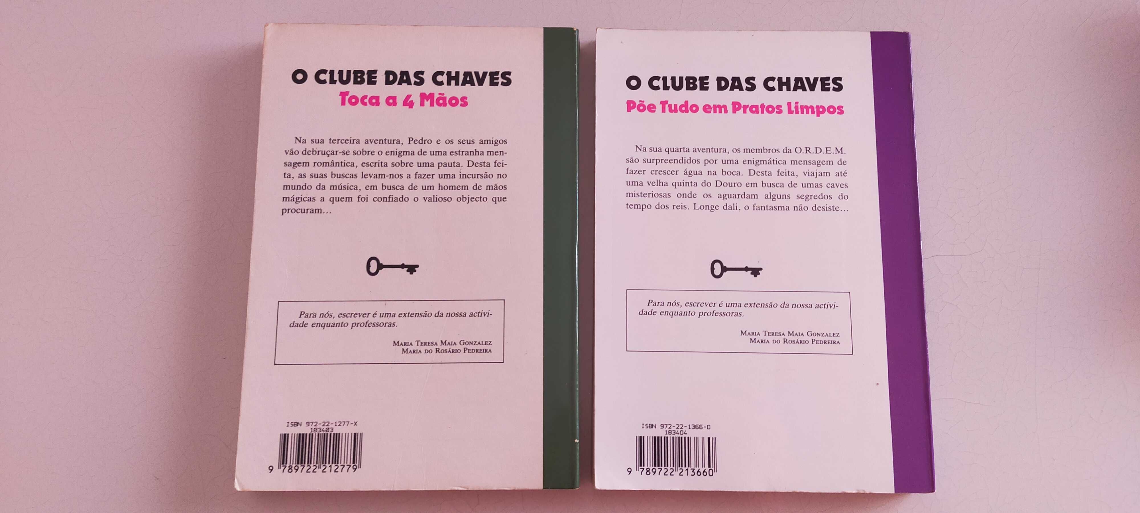 2 Livros O Clube das Chaves: toca a 4 mãos e põe tudo em pratos limpos