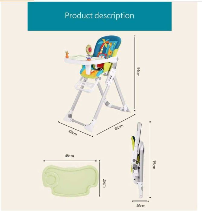Star Ibaby Baby Pretty krzesełko do karmienia podwójna taca +2 zabawki