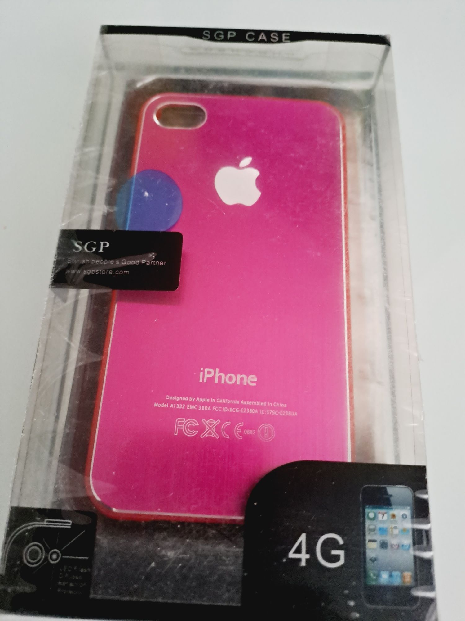 Nowe Etui Case IPhone 4 Apple Jabłko Różowe Srebrne
