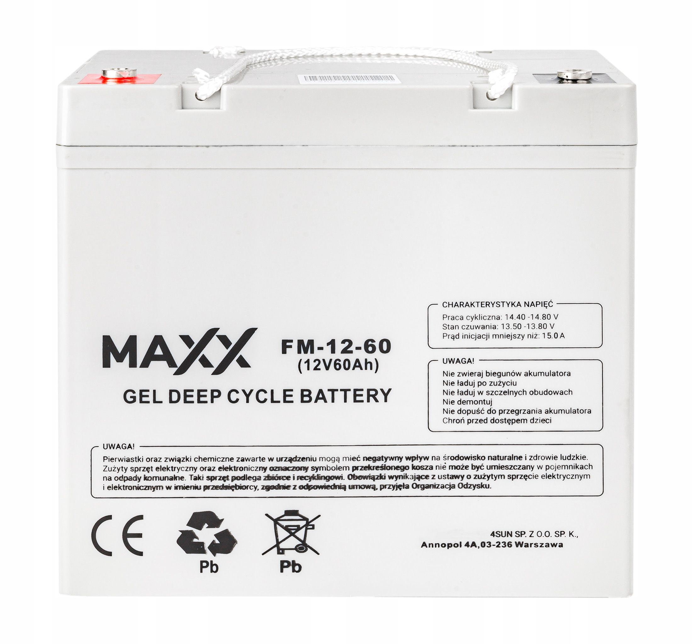 Akumulator żelowy do ups 12v 60ah deep cycle gel [AKU73]