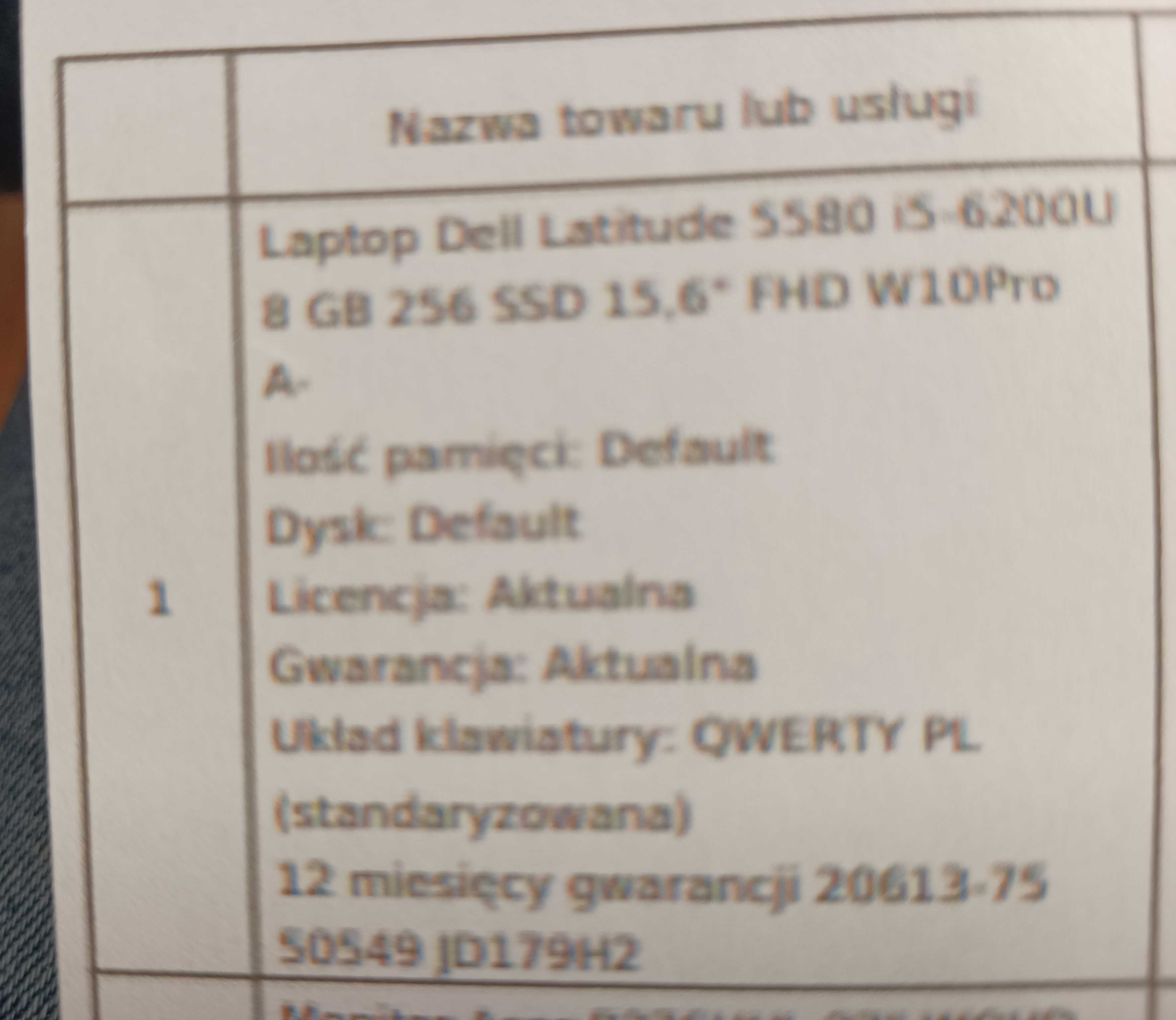 Laptop Dell Latitude 5580