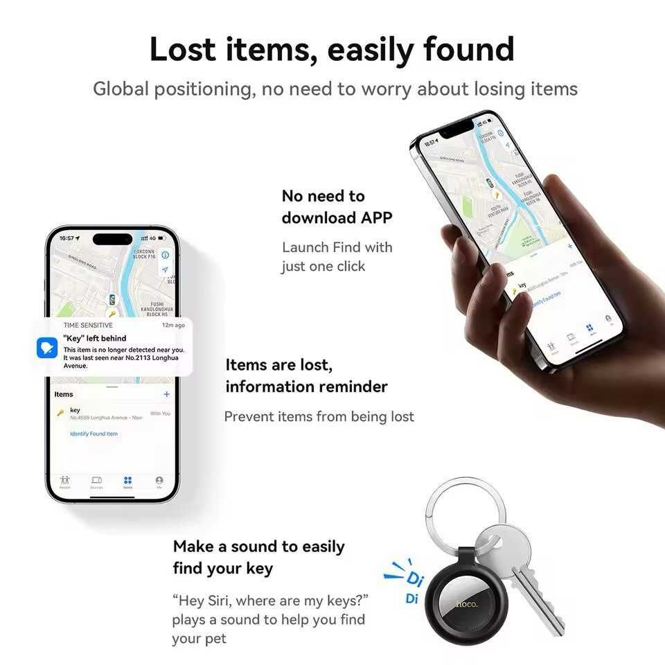 GPS Смарт-брелок Hoco E100 Tiger трекер, модуль GPS Air Tag, локатор