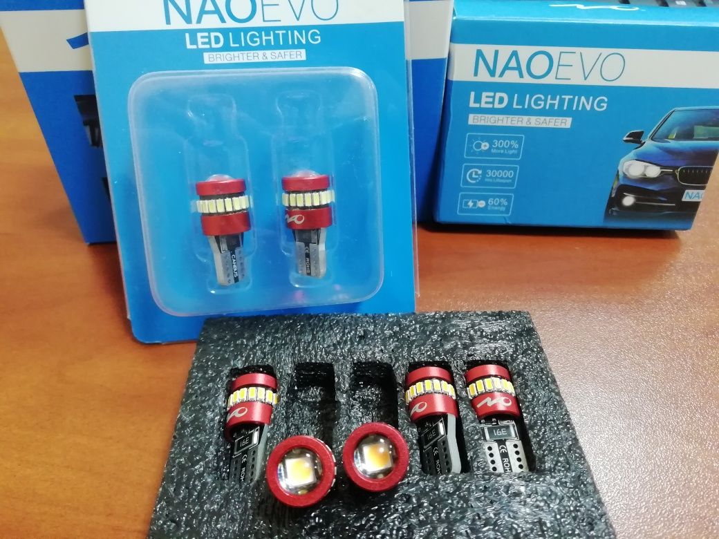 Мощные T10 W5W светодиодные LED лампы в габариты с линзой.габариты Nao