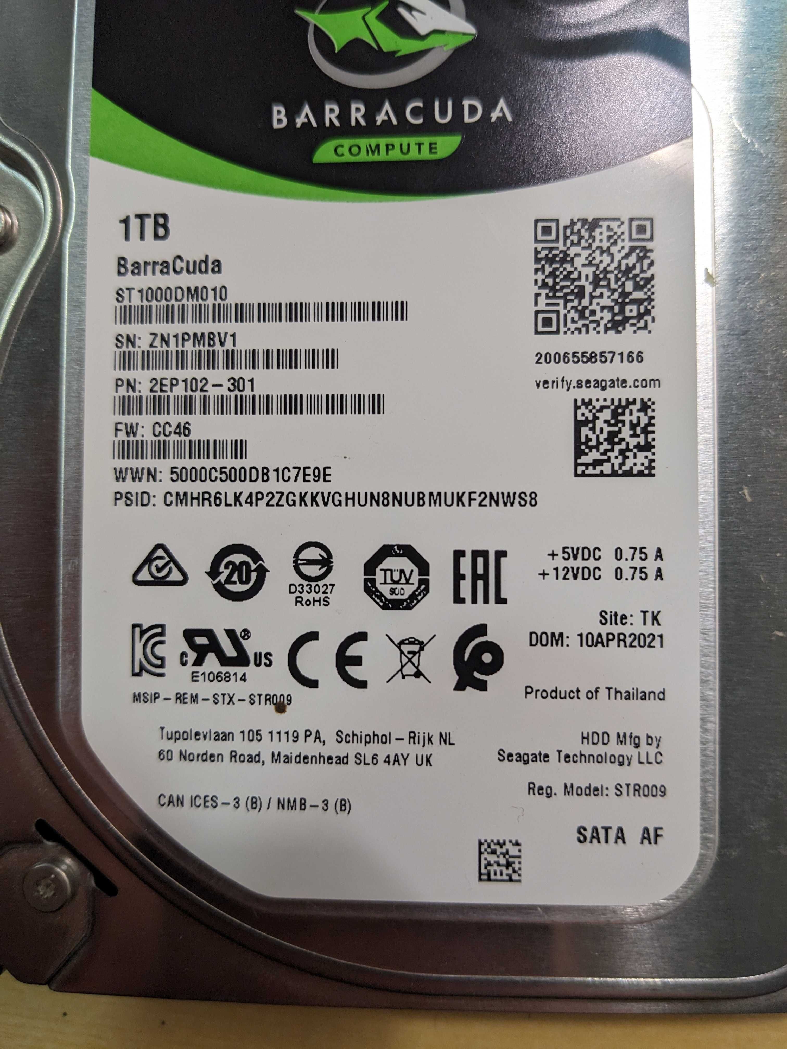 HDD Seagate BarraCuda 1TB (ST1000DM010)