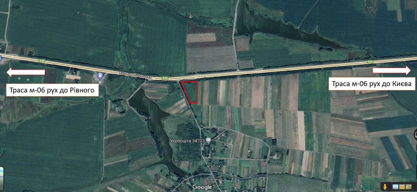 Земля С\Г призначення с.Сапожин траса Київ-Чоп 2.34 Га