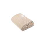 Kocyk ze 100% wełny merino warm beige w prążek - MY MEMI