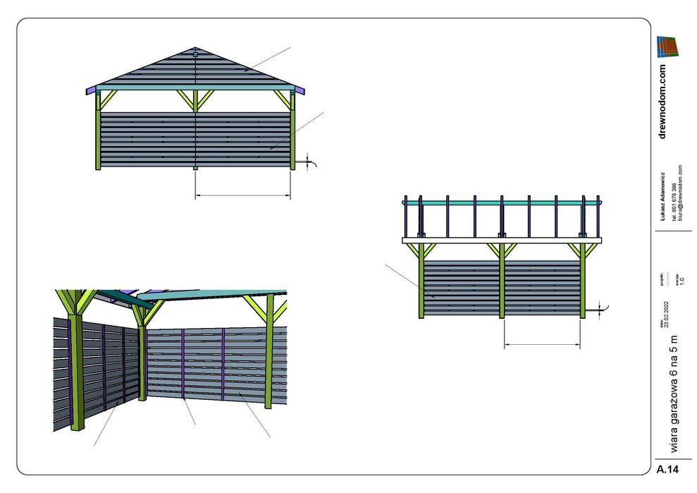 projekt - wiata 6 na 5 m