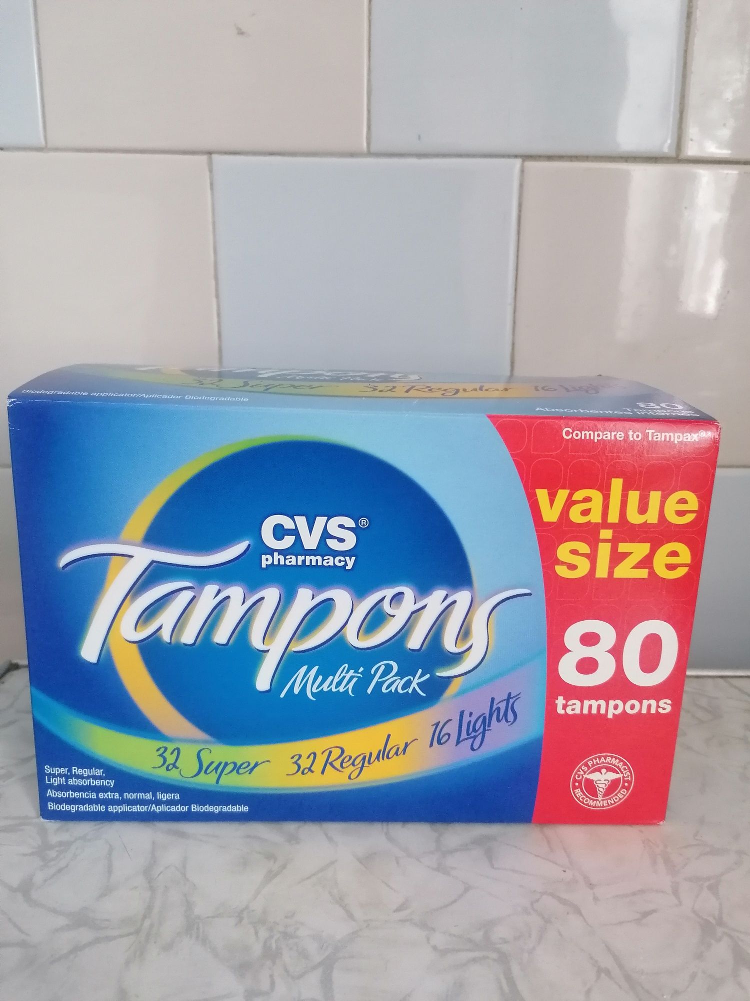 Тампони Tampons cvs pharmacy multi pack 80 шт.