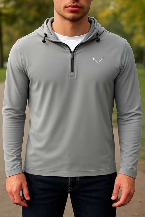 Bluza męska Jmierr z kapturem XXL 3XL – sportowa, jasnozielona / szara