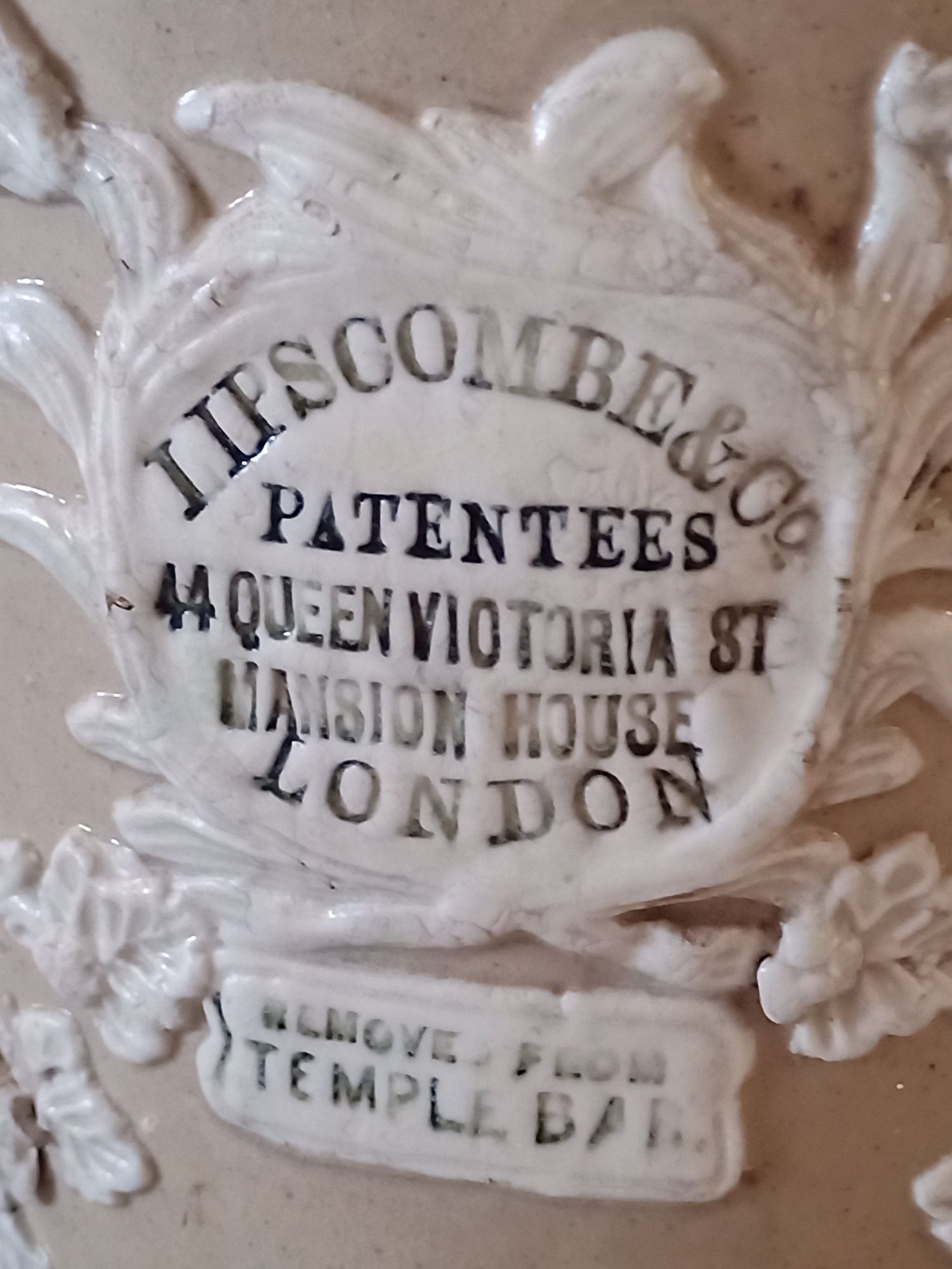 Pote antigo Filtro de água LIPSCOMBO & CO Patent datado de 1850