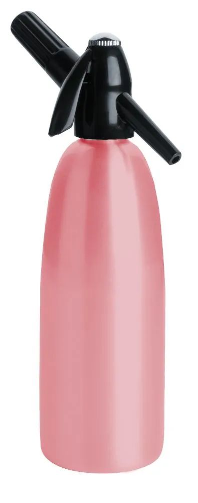 Saturator syfon do wody gazowanej różowy 1L + 25 naboi + 5 kostek lodu