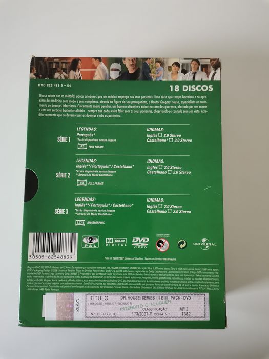 Dr House MD Série em DVD em excelente estado Temporadas 1/2/3/4/5/6