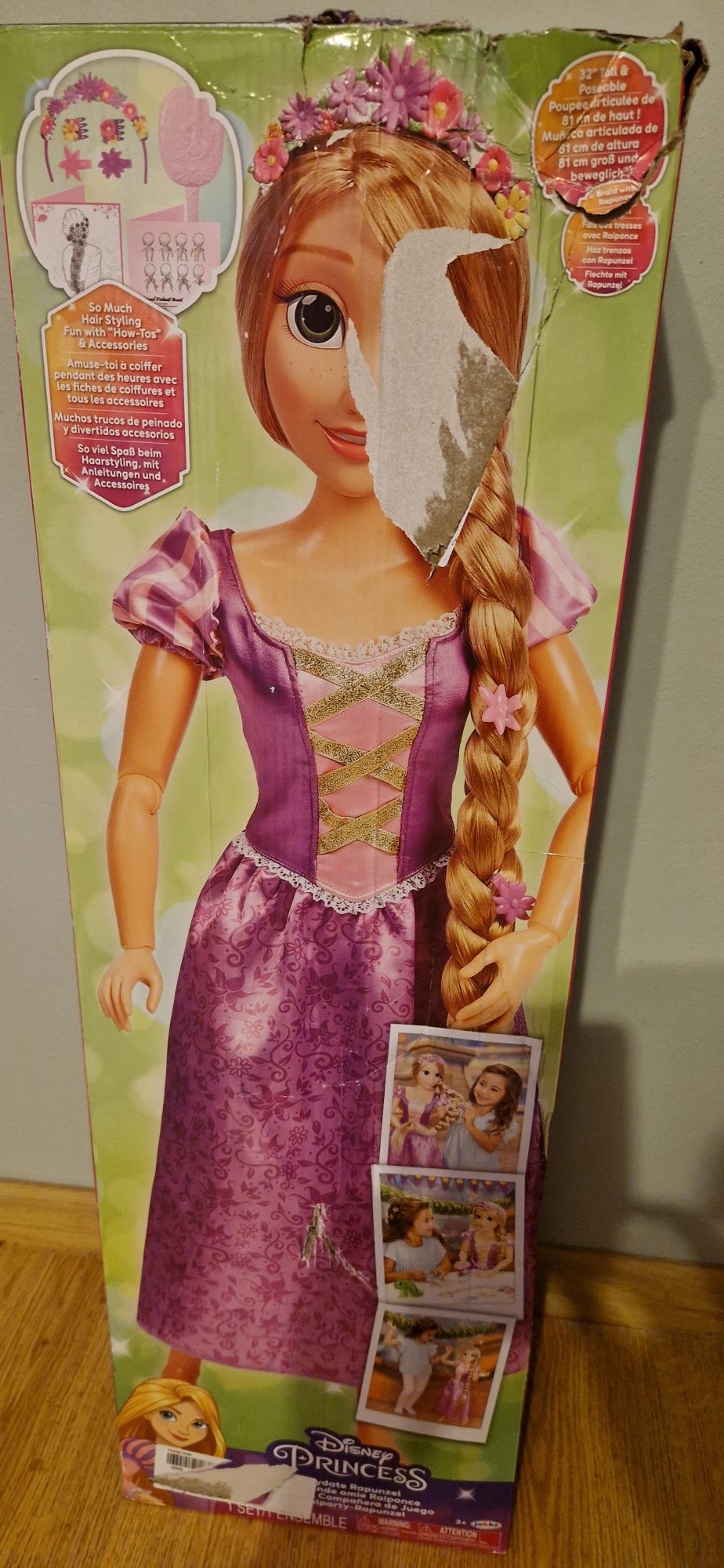 Duża lalka Roszpunka,Rapunzel - 80cm,Disney Zaplątani