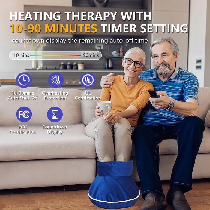 Elektryczny podgrzewacz do stóp, 30-70°C, automatyczne wyłączanie