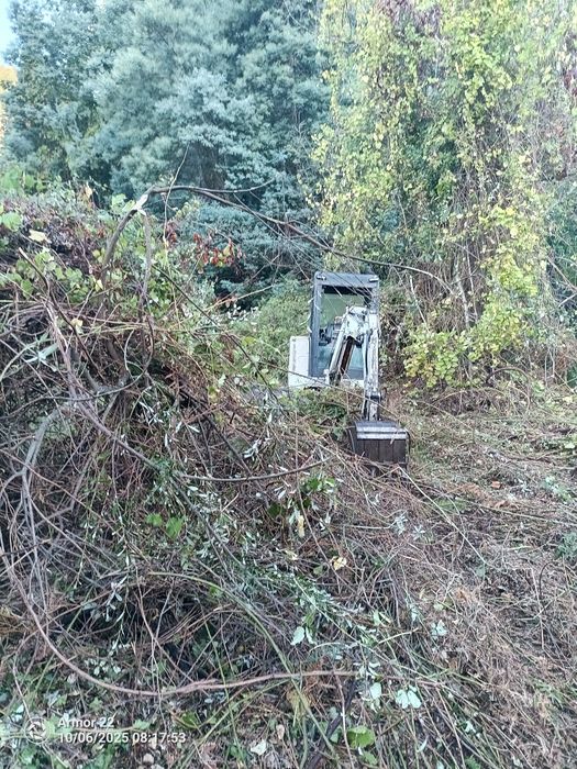 Trabalhos de mini giratória e basculante carrinha