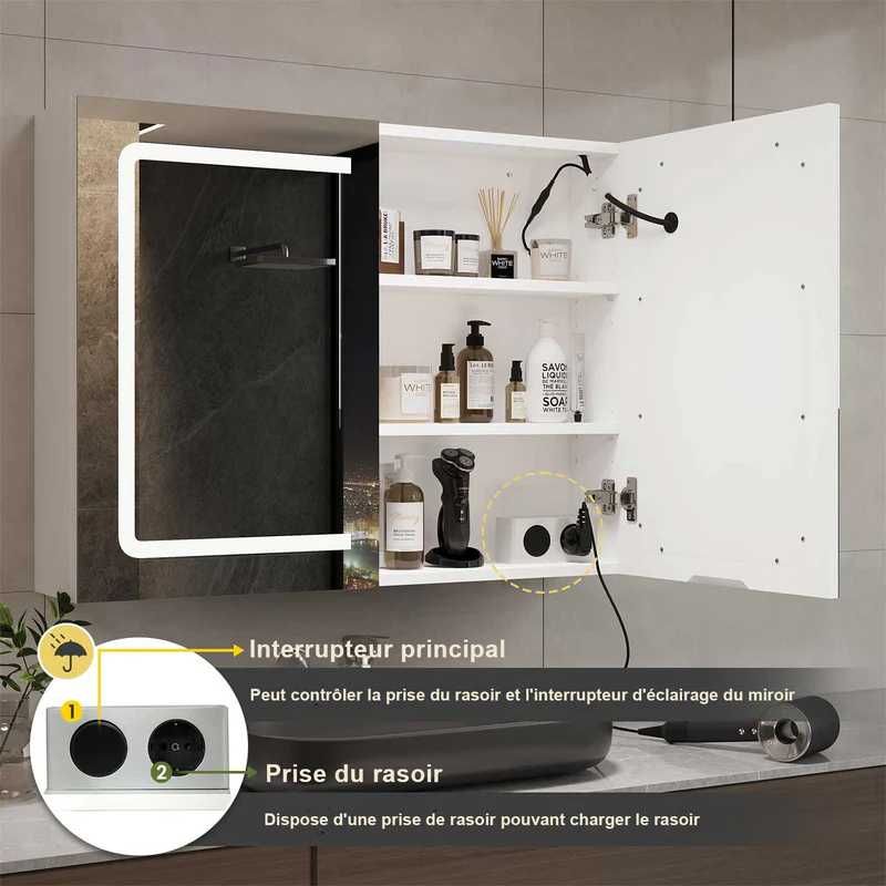 Nowa szafka łazienkowa / LED / półka/ lustro / 60x80x16cm !A2752!