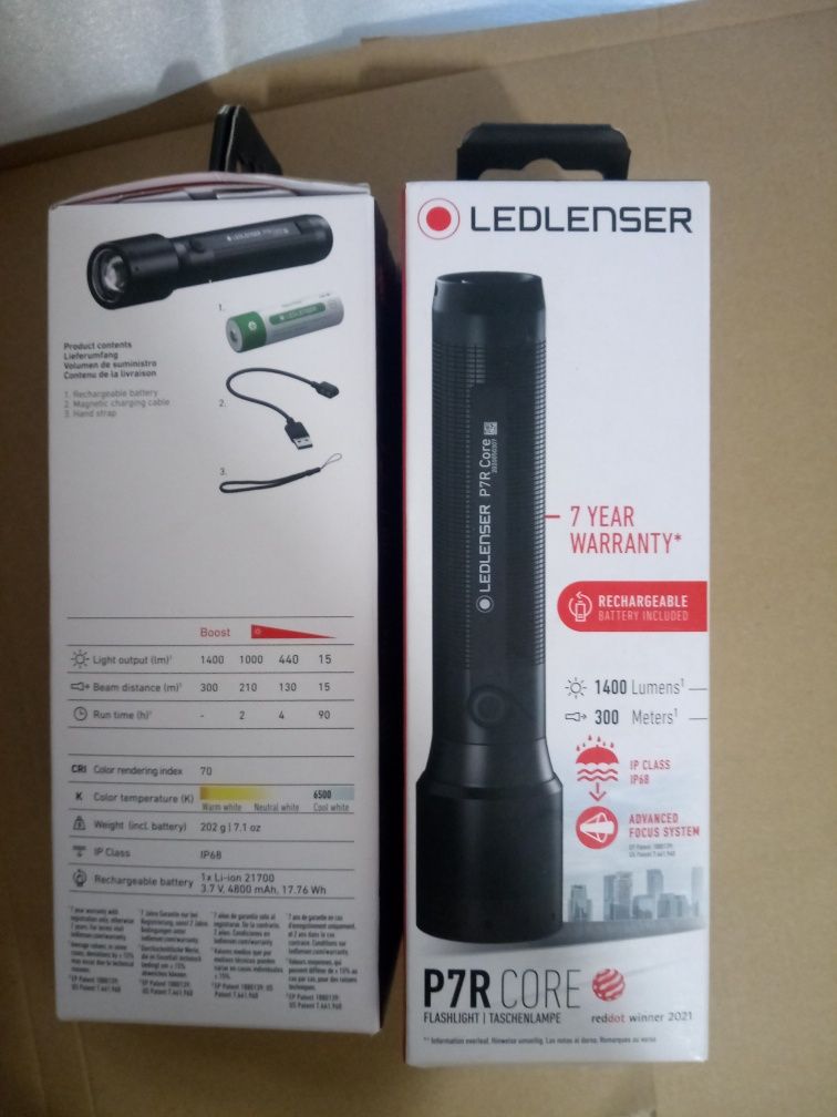 Ledlenser p7r core latarka 1400 lumenów nowa oryginał