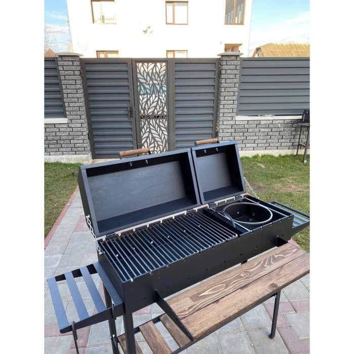 Мангал-гриль з двома кришками