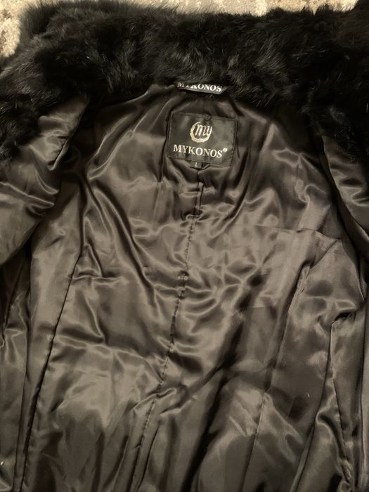 Шуба натуральна з кролика чорного кольору