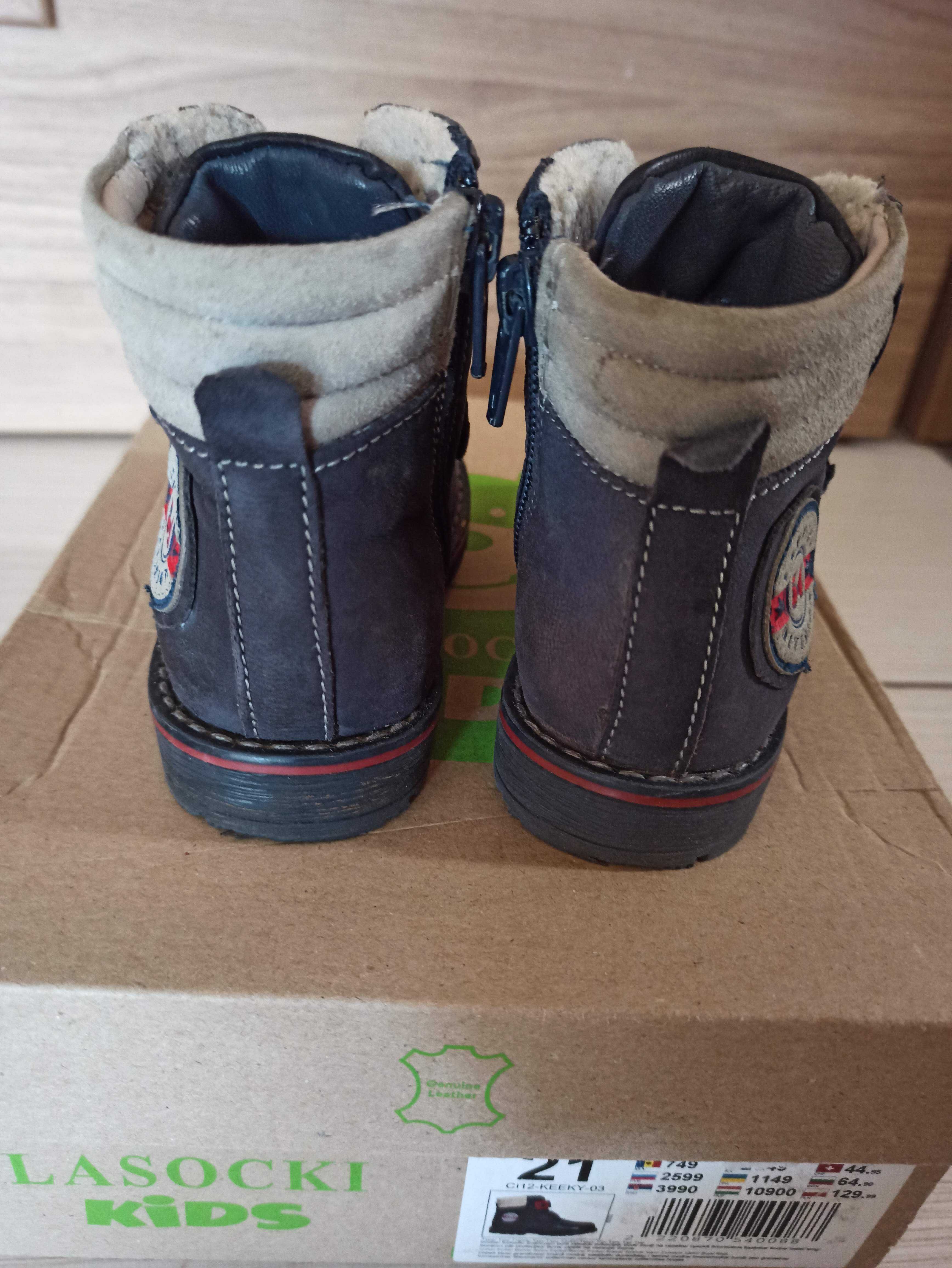 Buty zimowe 21 lasocki kids buciki skóra