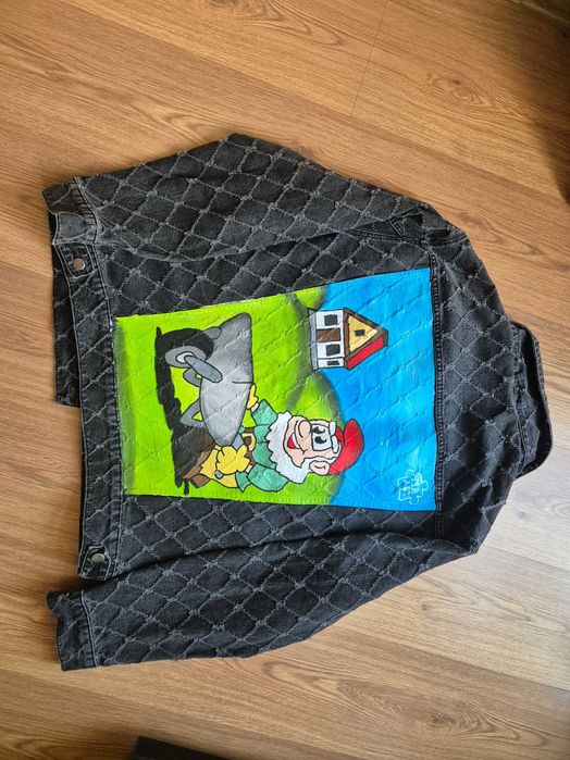 Kurtka jeans katana ręcznie malowana