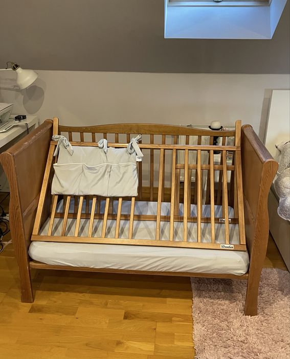 Łóżeczko Woodies 2w1 Noble Cot vintage + materac + dodatki