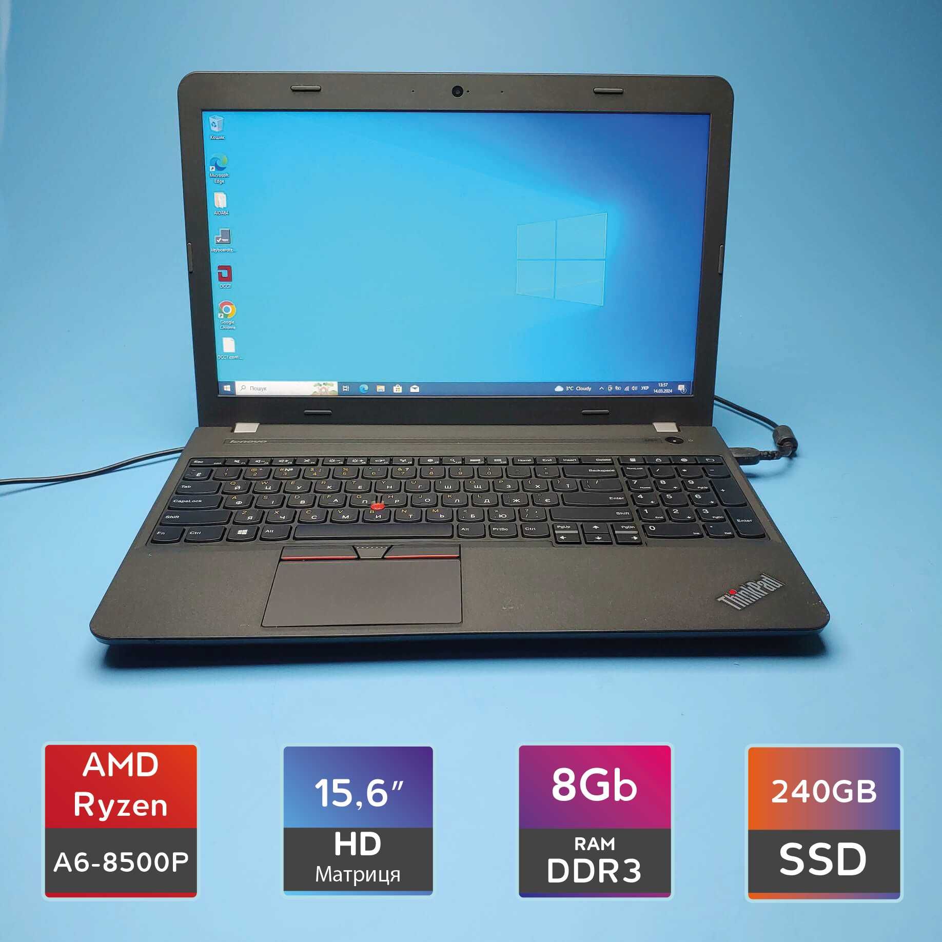 Ноутбук Lenovo ThinkPad E565 (AMD A6-8500P/RAM8GBDDR3/SSD240GB)6945(2)