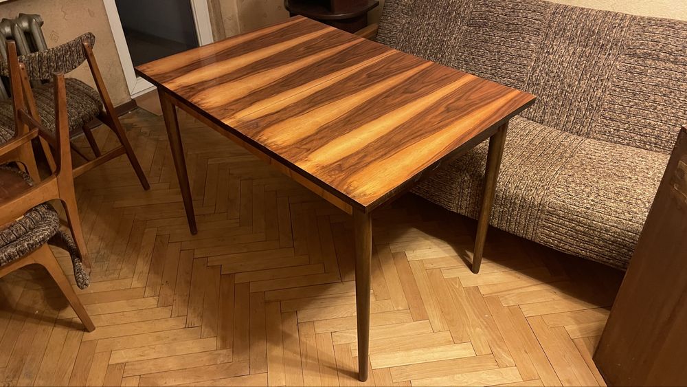 Stół Vintage PRL rozkładany fornir