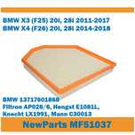 Filtr powietrza MF51037 BMW X3 X4 20i 28i zamiennik Filtron AP028/6