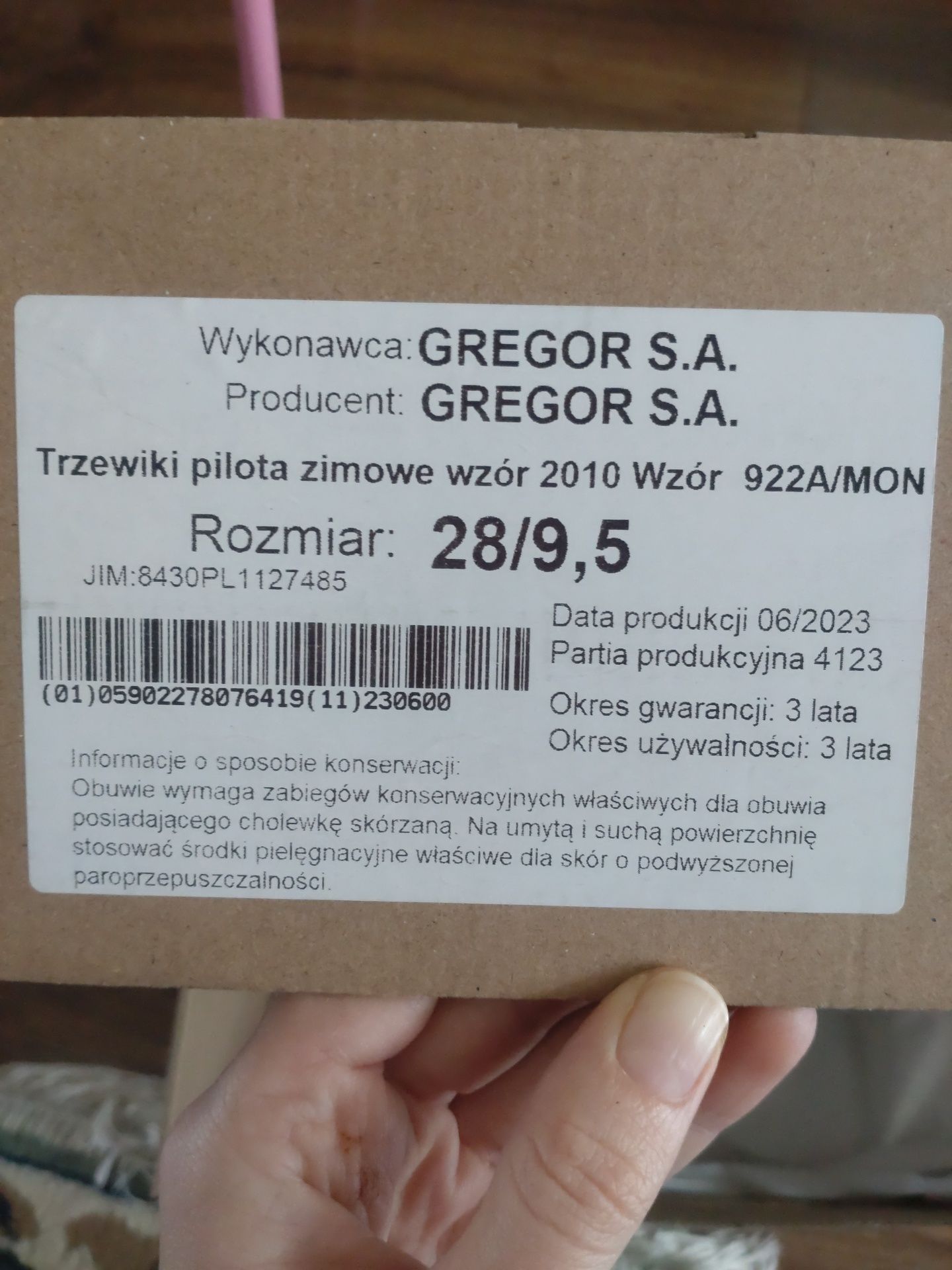 Trzewiki pilota zimowe 922A/MON dł 28 cm wysyłka za pobraniem