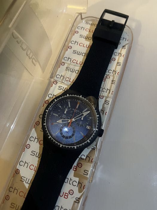 Blue Swiss-made Swatch Watch