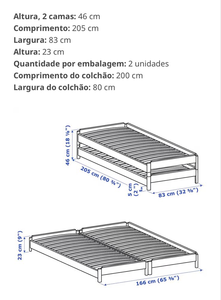 Cama solteiro 2 em 1