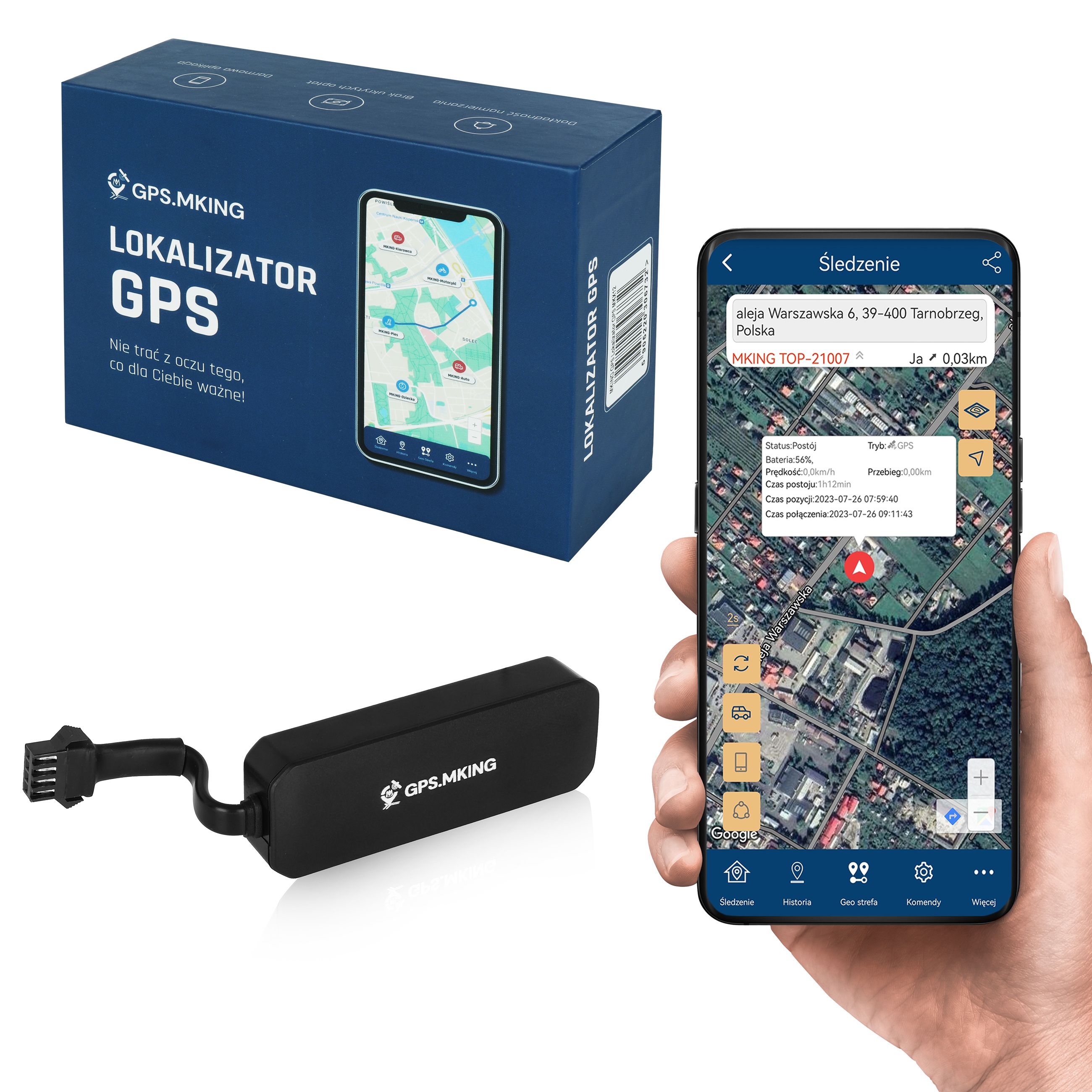 Lokalizator GPS  aplikacja śledzenie MKX10