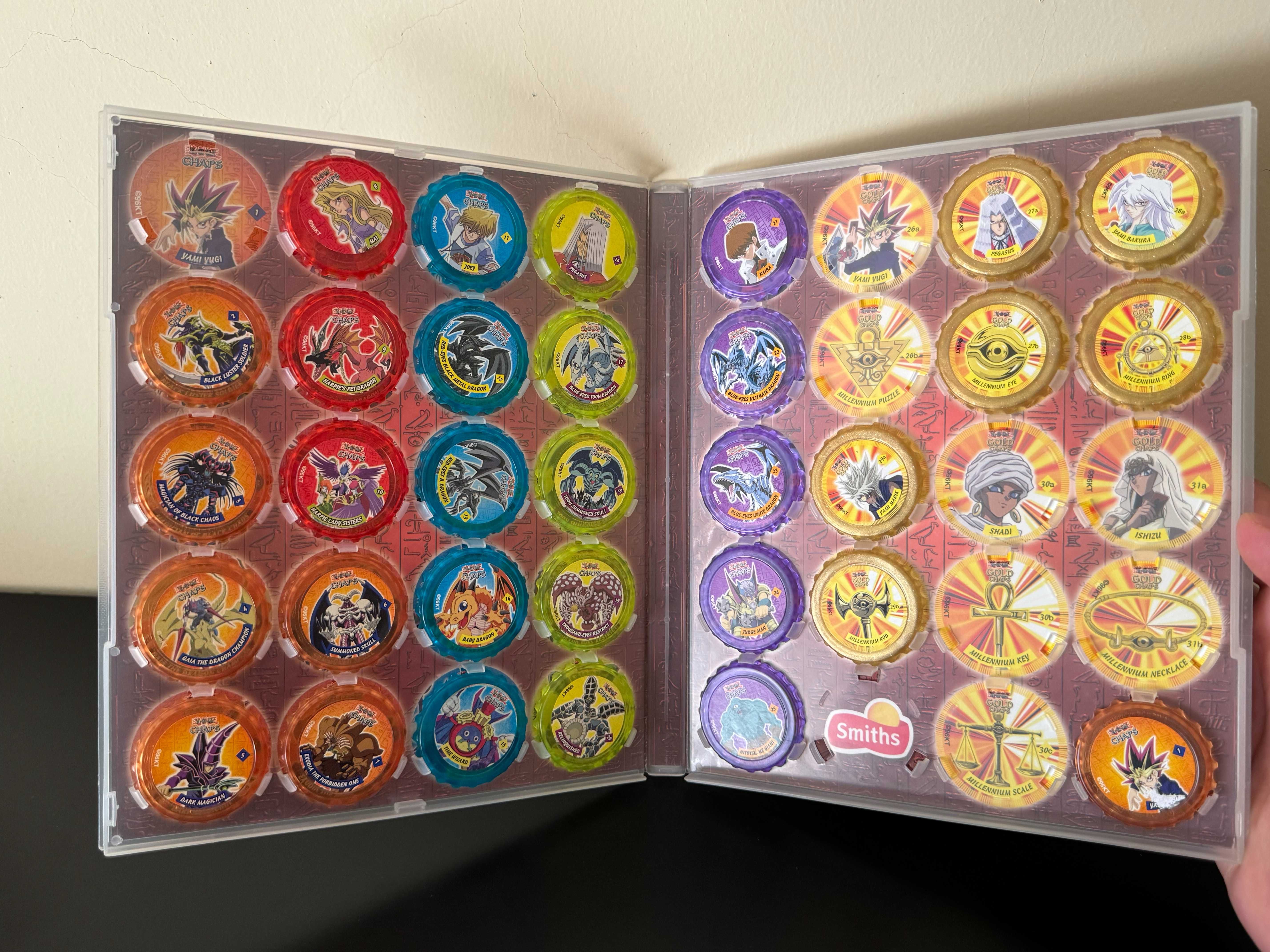 Coleção de Tazos Yu Gi Oh Chaps com caderneta