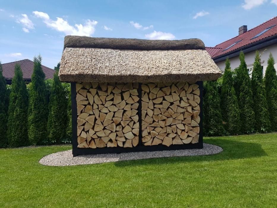 drewutnia kryta strzechą, trzcina, producent!