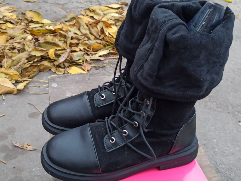 Сапоги высокие со шнуровкой  ботфорты